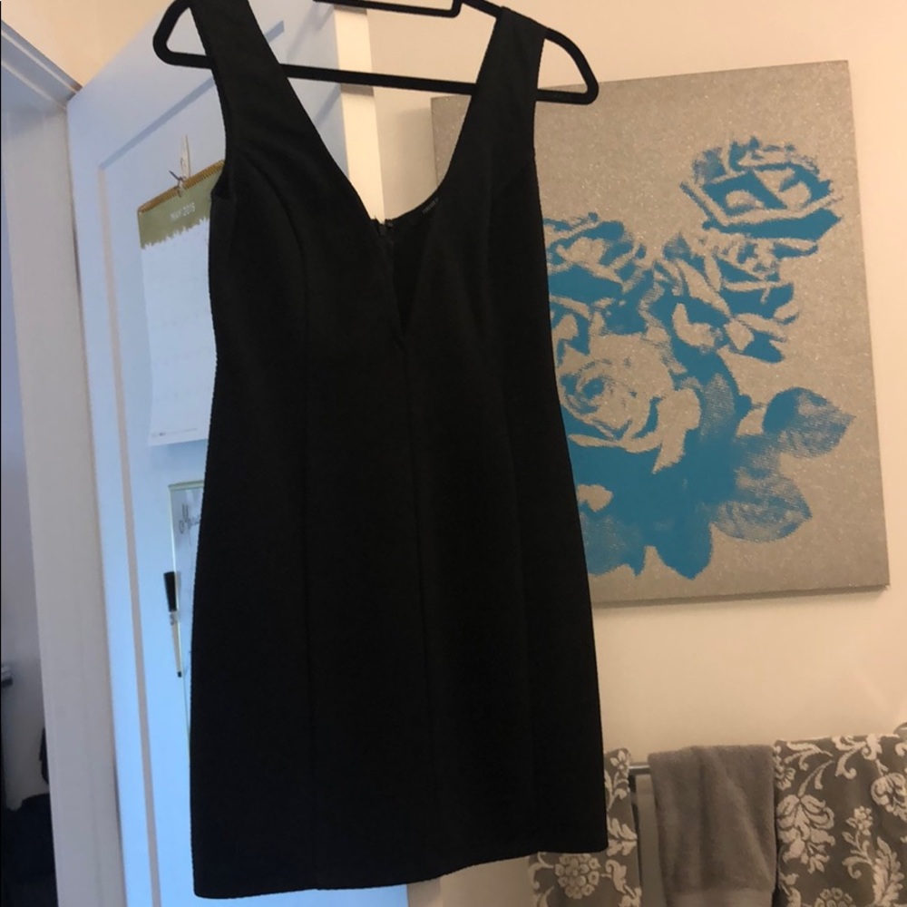 Forever 21 black deep v sleeveless bodycon dress